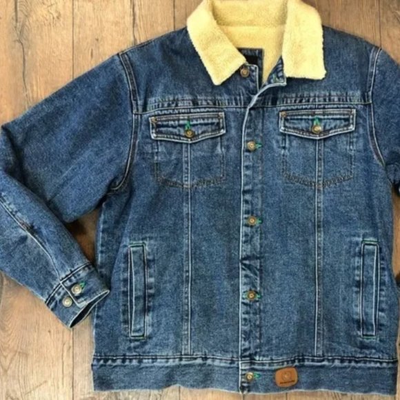 Vintage John Deere Sherpa Lined Denim Jacket size M